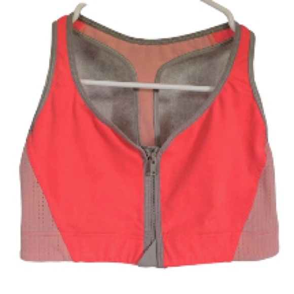 VICTORIAS SECRET VSX Zip Front Racerback Sports Bra Peach Orange Small Petite - Picture 6 of 15